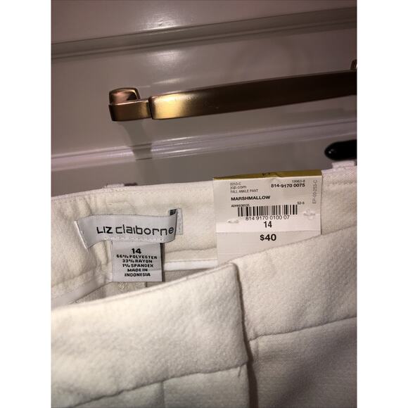 Vintage New Old Stock Liz Claiborne Ankle Slacks High Waist Belt Loops Dressy - Picture 4 of 6